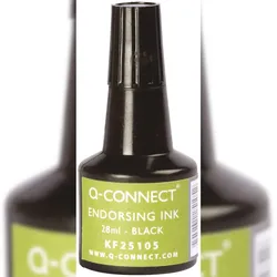 Q-Connect® KF25105 Stempelfarbe - ohne Öl, 28 ml, schwarz