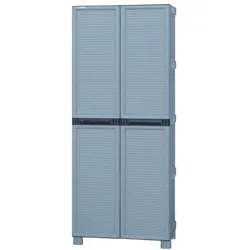 Kunststoffregalschrank, hoch, grau