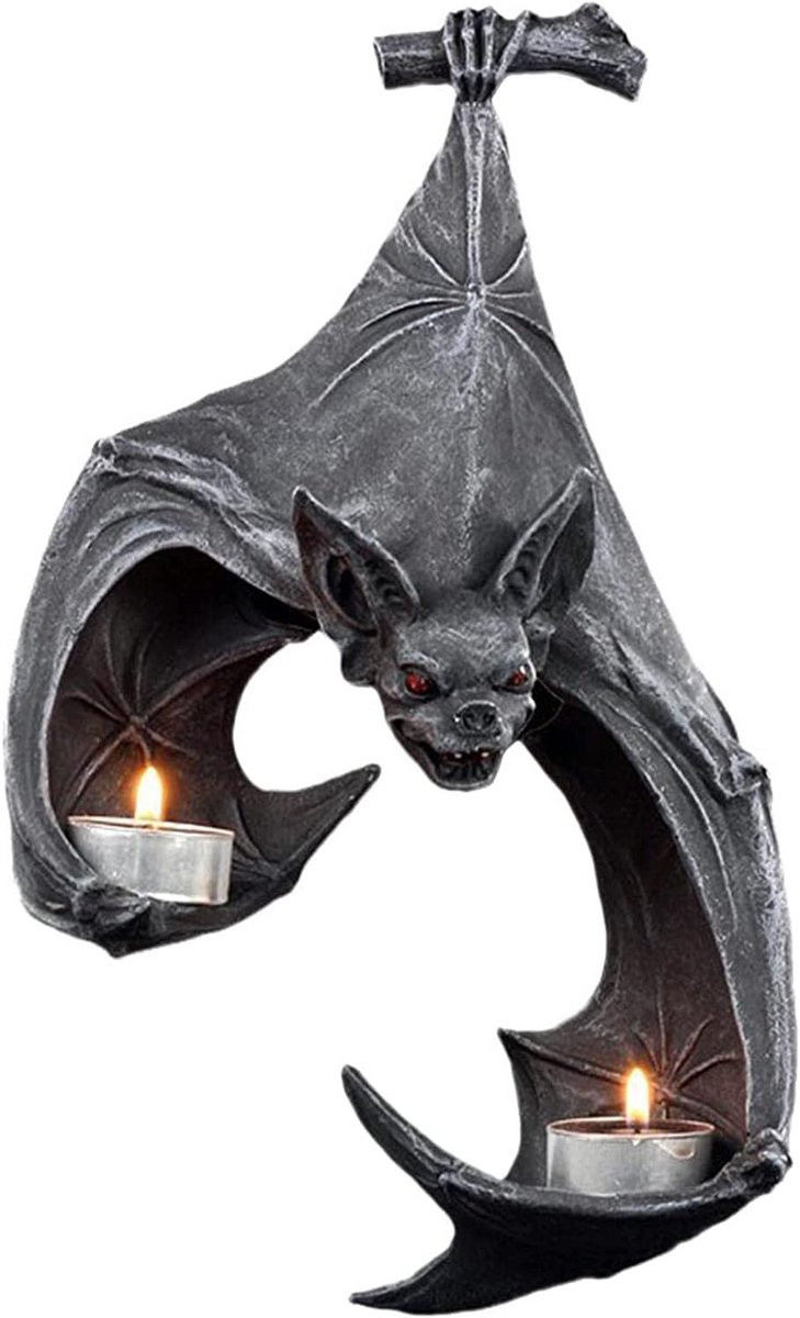 Vleermuis Wandkaarsenhouder voor Theelichtjes - Gothic Decoratie voor Halloween