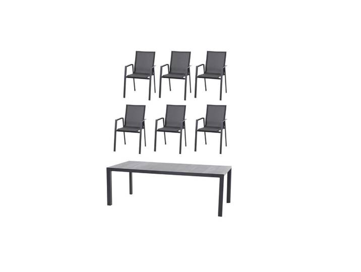 GARTENTISCHGRUPPE RENO SET + SILVA 7TLG