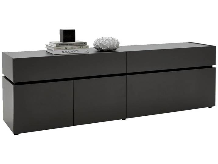 Voleo TV-Lowboard UNIQUE, Graphit, Holznachbildung