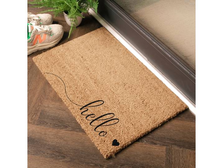 Fußmatte TYPO-HELLOHEART 40 x 1 x 60cm Braun