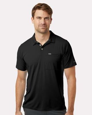 Columbia 211856 Men's Tech Trail Utility Polo Shirt in Black size XL   Polyester/Elastane