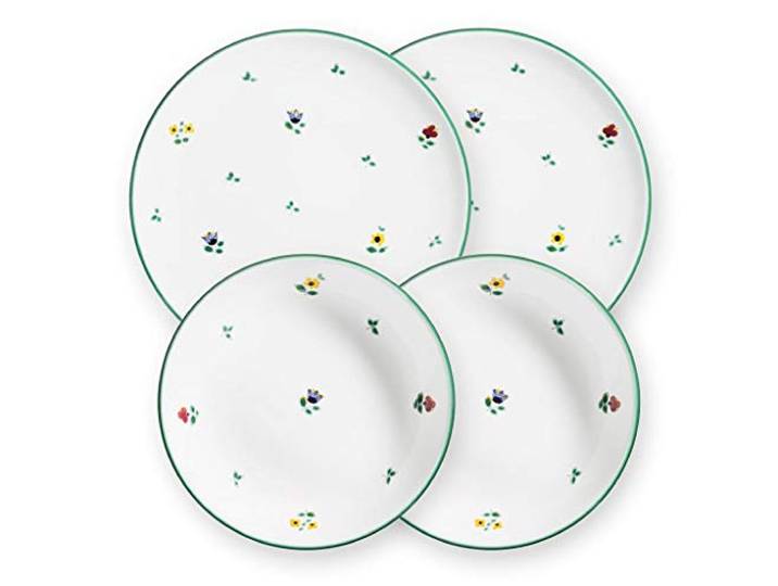GMUNDNER KERAMIK Dinner for two Classic Geschirrset Streublume Geschirr, handgemacht in Österreich