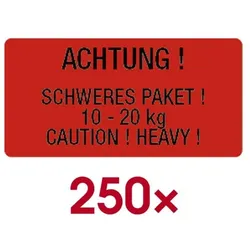 EICHNER Warnetiketten »Schweres Paket 10-20 kg« 250 Stück