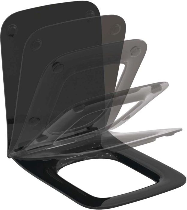 Ideal Standard Cube WC-Sitz T5211V2 schwarz glänzend, Sandwich Softclosing, abnehmbar