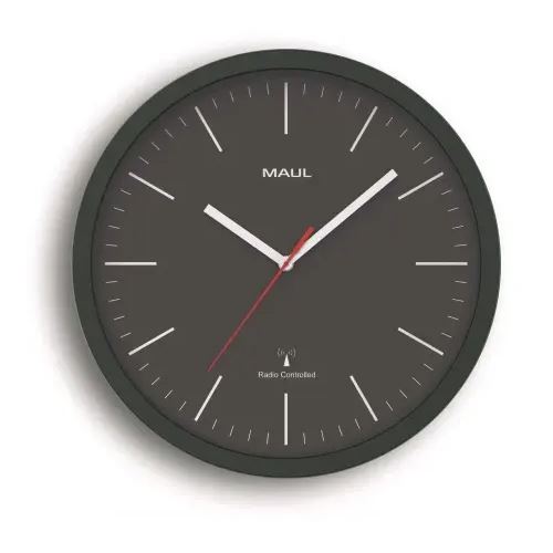 MAUL Funkwanduhr jump schwarz Kunststoff, Ø 30,5 cm