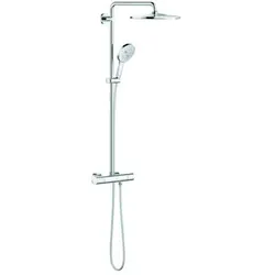 Grohe Rainshower Duschsystem 26647000 chrom, mit Aufputz-Thermostat, Duscharm 45cm schwenkbar