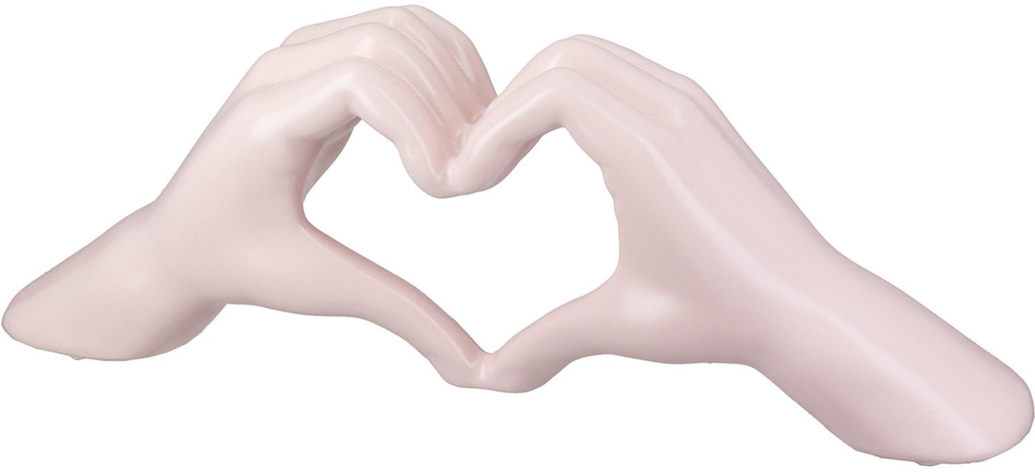 Heart Sign Hands Sculptuur - Keramiek - Soft Rose - B/D/H: 7 x 31 x 11 cm - Special for Rawa