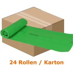 Müllbeutel Abena Saekko Boy 60 L grün 10 Stück/Rolle Karton Karton mit 24 Rollen, Stärke 35 my, Lebensmittelecht