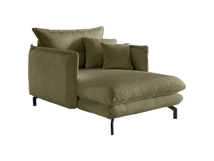 Polstersessel mit Armlehnen Lava Stoffbezug Olivgrün