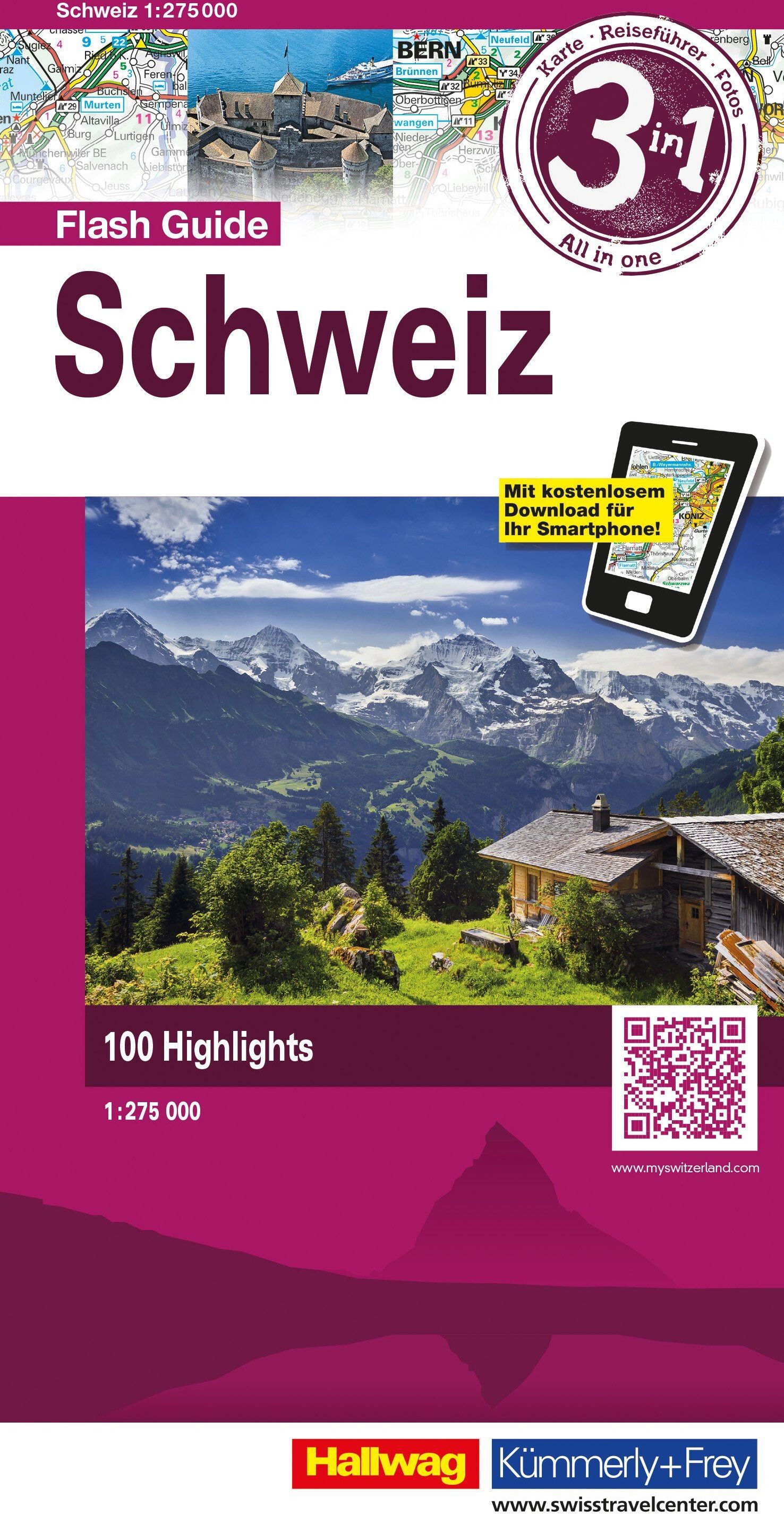 Carte de voyage - Suisse Flash Guide   Hallwag