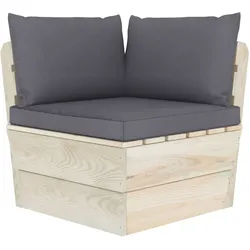 vidaXL Garten-Paletten-Ecksofa mit Kissen Imprägniertes Fichtenholz
