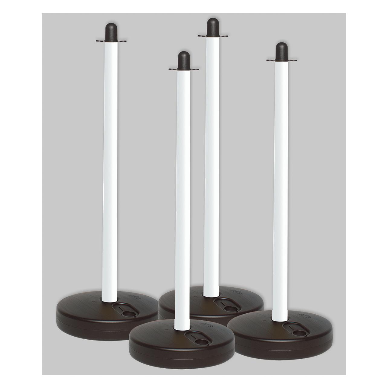 Brady Sperrpfosten & befüllbarem Fuss (3,7 l), Polyethylen, Weiss (4 Stück/Pack) (256725)
