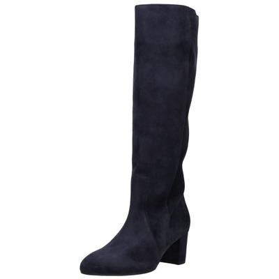 Stiefel GABOR "Gabor Stiefel Veloursleder", Damen, Gr. 38, Textil, blau (atlantik), Veloursleder, Schuhe Stiefel