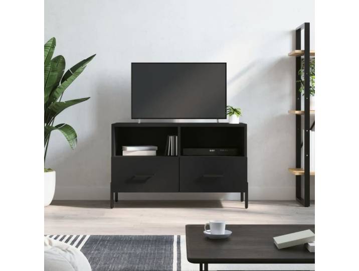 Meuble TV Noir 80x36x50 cm Bois d'ingénierie 828981