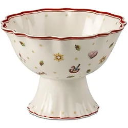 Villeroy & Boch Dessertschale auf Fuss Toy's Delight, Schüssel + Schale, Weiss, Rot