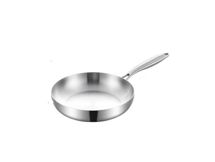 Bratpfanne Aus Edelstahl 316, Antihaft-Pfanne, Unbeschichtetes Kochgeschirr Unbeschichtetes Metallkochgeschirr For Das Tägliche Braten Und Braten Im Haushalt(24cm)