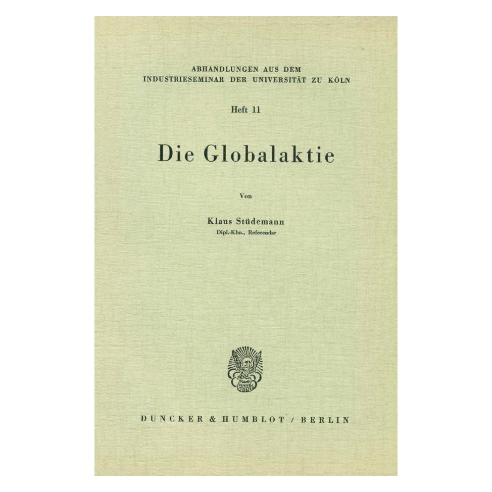 Duncker & Humblot Die Globalaktie. (Deutsch, Softcover, Klaus Stüdemann) (55343470)