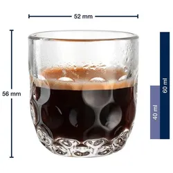 Leonardo, Tasse, Gocce Espressogläser mit Untersetzer (60 ml, 6x)