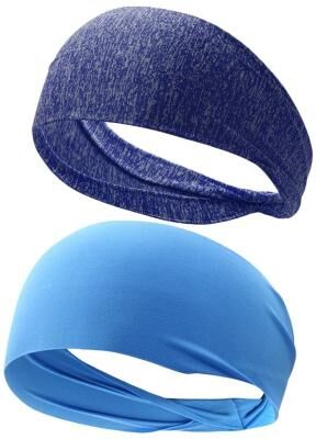 Useful Little Things Men's Athletic Sweat Absorbing Headband For Running, Fitness, And Yoga dark Blue Blue
