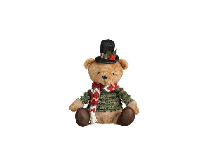 Pluche deco beer 23 cm groen