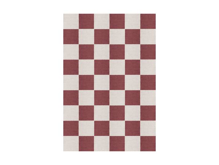 Layered Chess Wollteppich Burgundy, 200x300 cm