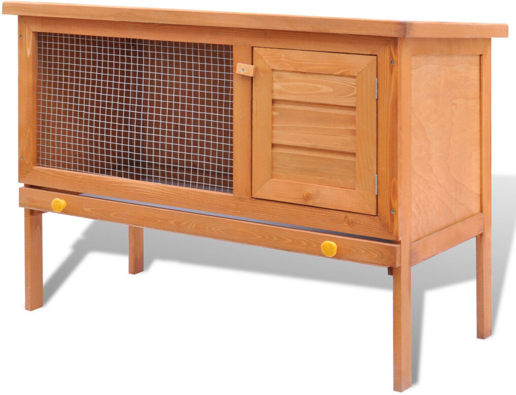 Archie & Oscar Weather Resistant Rabbit Hutch Brown 65.5cm H X 90cm W X 45cm D