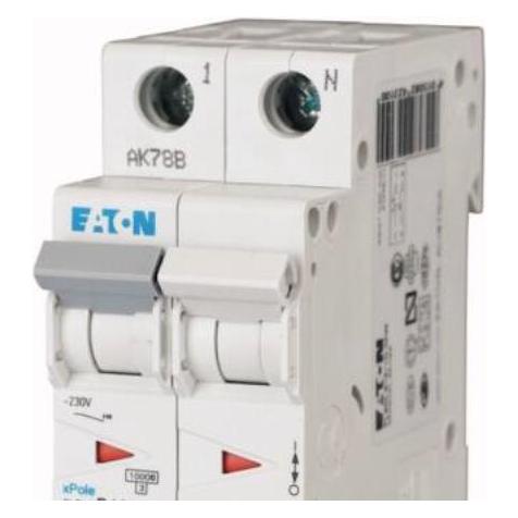 Eaton Automatsikring, 2 Polet, 16A, C-Karakteristik, 10 kA, 230 V, bredde 2 moduler (1000024714)