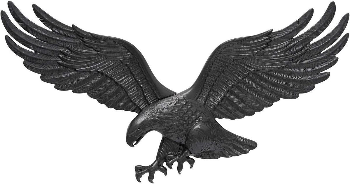 Handgeschilderde aluminium muurdecoratie Adelaar - Wandbord vogel - Brons - 74 cm