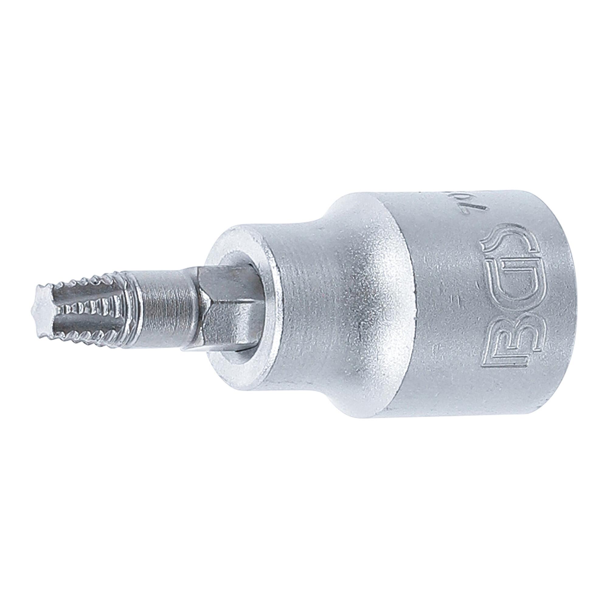 BGS Schraubenausdreher-Bit-Einsatz 7098-T27, Antrieb Innenvierkant 10 mm (3/8"), für defektes T-Profil (für TX) T27 ; BGS technic)