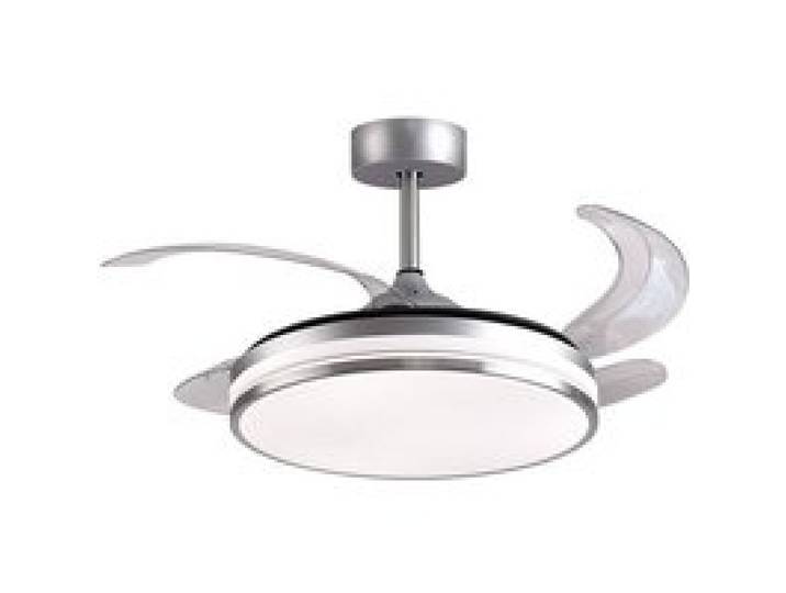 Ventilateur de plafond KEPLER argent 4 pales escamotables 72W LED 3000 4000 6000K H35xP.108/50cm