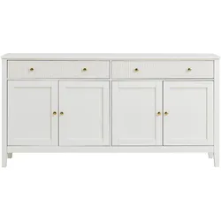 SIDEBOARD aus mattweißem MDF, mit 4 Türen und 2 Schubladen
