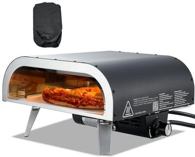 VEVOR Propane Outdoor Pizza Oven, 12 Inch Gas Pizza Maker, Portable Pizza-Cooker with Thickened Pizza-Stone