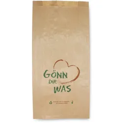 500 Bäckerfaltenbeutel Papier braun "Gönn dir was" 31+8x48cm