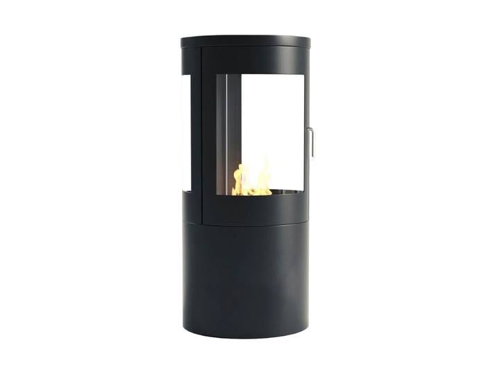 Design Bioethanol Kaminofen „Columbus“ - mit 360-Grad Flammenansicht Schwarz CACHFIRES