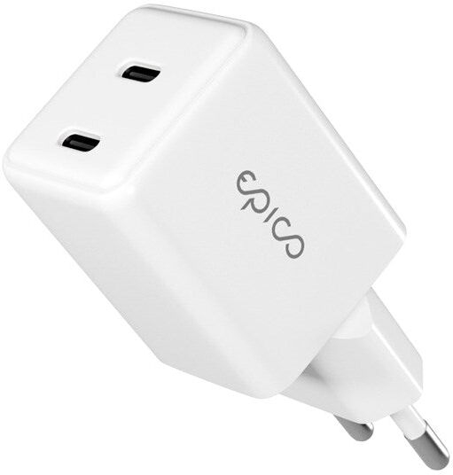 Epico - UltraBoost GaN 35W Vægoplader - 2x USB-C - Hvid
