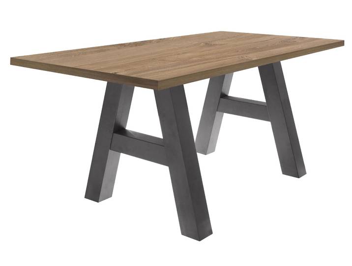 Esstisch MÄUSBACHER Mister , braun (tischplatte: eichefarben stirling), B:140cm H:75cm T:90cm, Tische, Esstisch, Gestell in A-Form