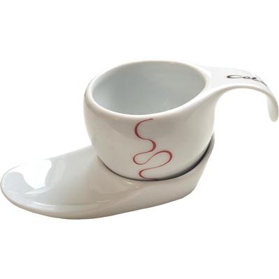 Luigi Colani Espressotasse Vision 2tlg Loop red/white