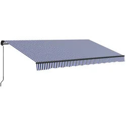 Outsunny 4x3m Markise mit Handkurbel, Fernbedienung Wandmontage Balkonmarkise
