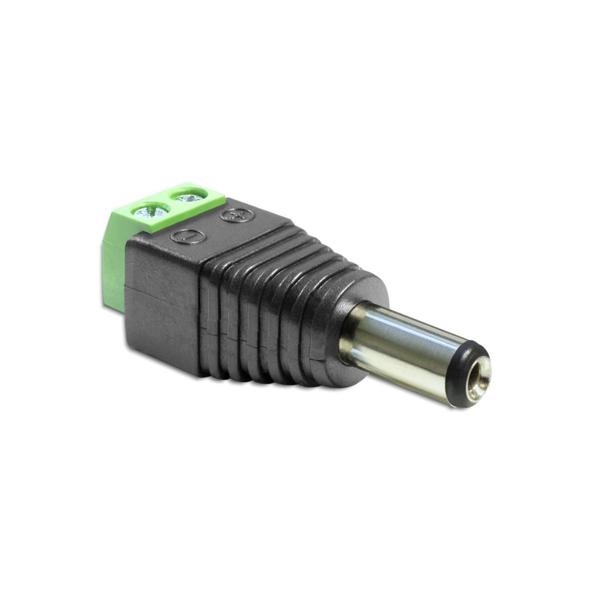 Delock 65487 Adapter klemmenblok 2-polig naar DC 2,5 x 5,5 mm