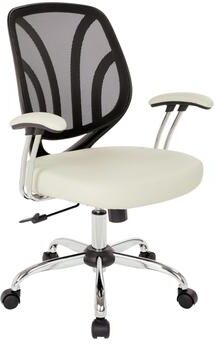 Office Star Products Screen Office Chair with Chrome Padded Arms