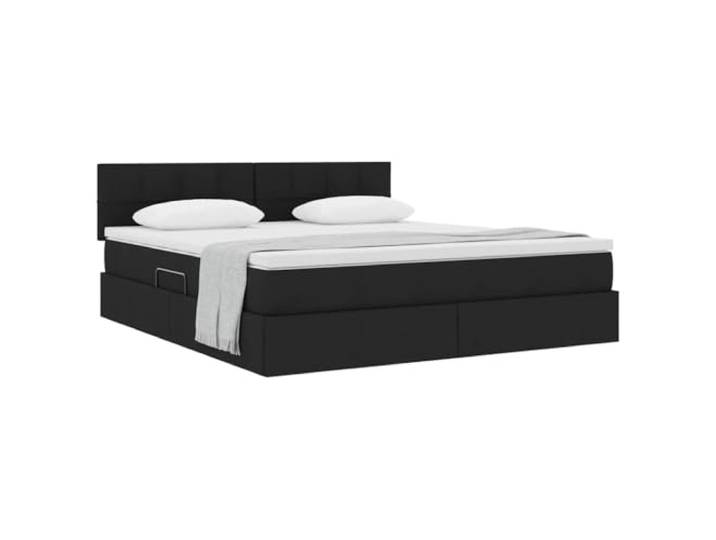 KTHLBRH Boxspringbett Doppelbett Schwarz 160 x 200 cm Inklusive Matratze, solider Rahmen, modernes Design, hydraulischer Aufzug