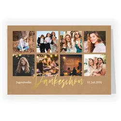 Dankeskarte Jugendweihe: Meine Erinnerungen mit Fotos in Kraft Look