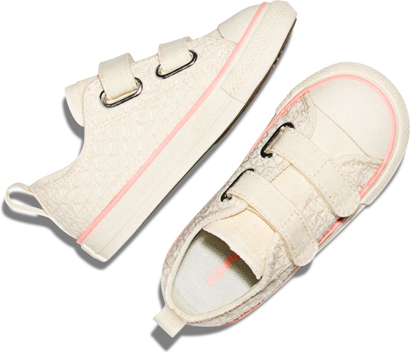 Sneaker CONVERSE "CHUCK TAYLOR ALL STAR EASY-ON CROCHET", Kinder, Gr. 26, egret, all heat, egret, Synthetik, Schuhe Sneaker, sportlicher Stil, mit Gummilaufsohle, mit Schnellverschluss