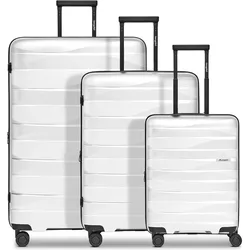 Bergpfeil Travel 4-Rollen Kofferset 3-tlg. mit Dehnfalte, Koffer, Weiss