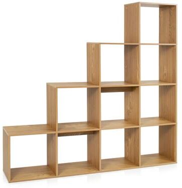 Costway 4-Tier Bookshelf with 2 Anti-Tipping Kits for Home Office-Natrual
