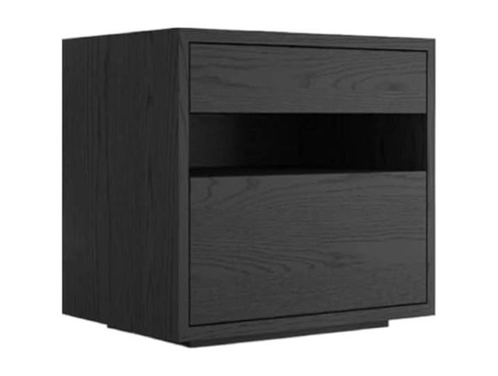 Giveduno Nachttisch aus massivem Holz Mehrfarbig, klein und klein, Schlafzimmer, Wohnzimmer, seitliche Ecke, Heimdekoration, Aufbewahrung(Black,S)
