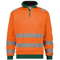 Denver Warnschutz Sweatshirt, neonorange/flaschengrün, Größe L - flaschengrün - L