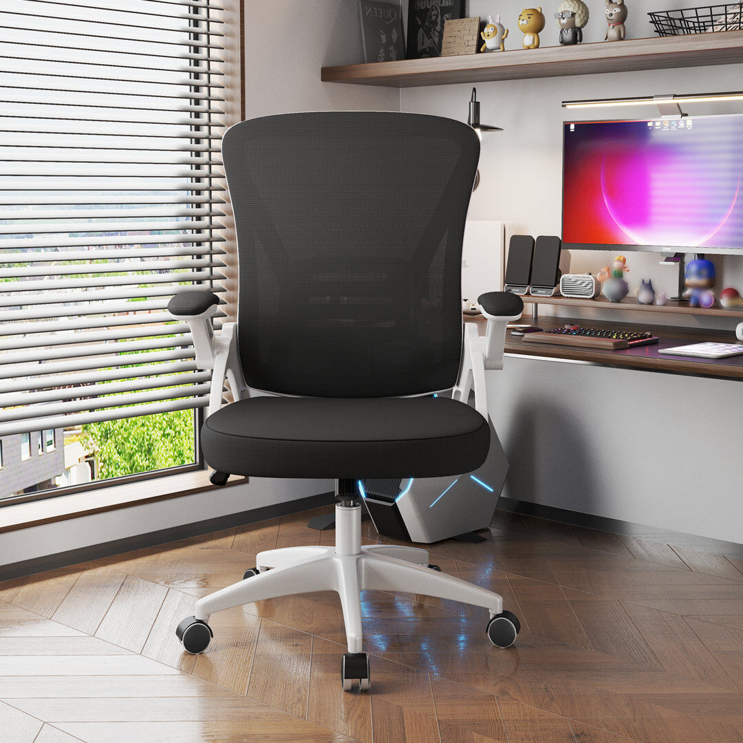 Inbox Zero Ergonomic Mesh Office Chair White/Black 101.6cm H X 61cm W X 61cm D